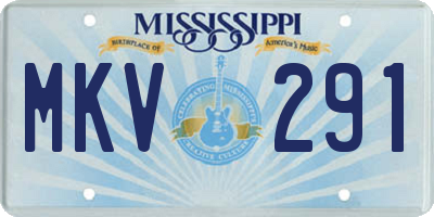 MS license plate MKV291
