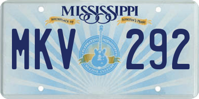 MS license plate MKV292
