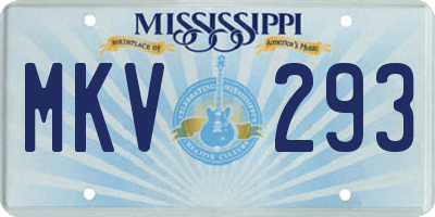 MS license plate MKV293