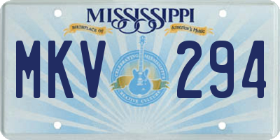 MS license plate MKV294