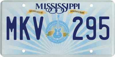 MS license plate MKV295
