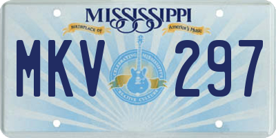 MS license plate MKV297