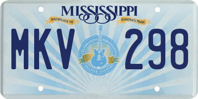 MS license plate MKV298