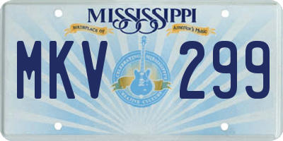 MS license plate MKV299