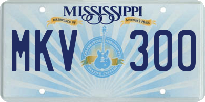 MS license plate MKV300
