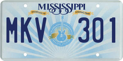 MS license plate MKV301