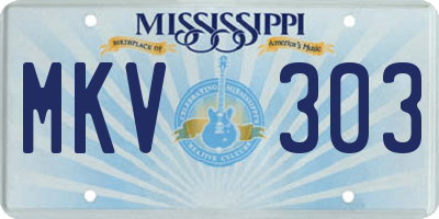 MS license plate MKV303