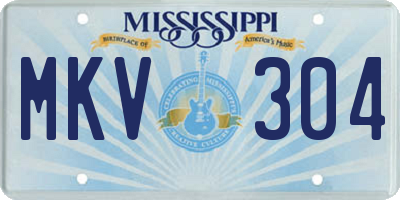 MS license plate MKV304