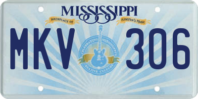 MS license plate MKV306