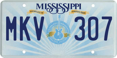 MS license plate MKV307