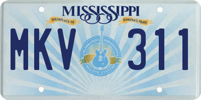 MS license plate MKV311