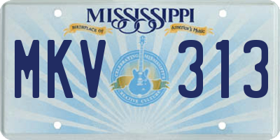 MS license plate MKV313
