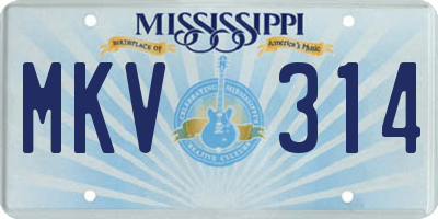 MS license plate MKV314