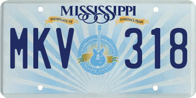 MS license plate MKV318
