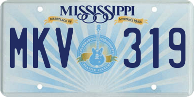 MS license plate MKV319