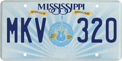 MS license plate MKV320