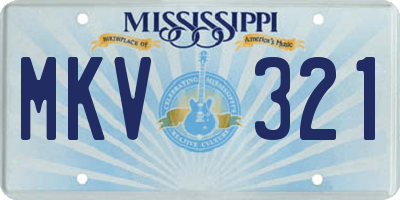 MS license plate MKV321