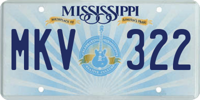 MS license plate MKV322