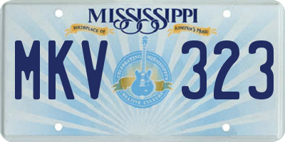 MS license plate MKV323