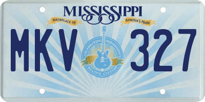 MS license plate MKV327