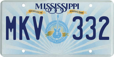 MS license plate MKV332