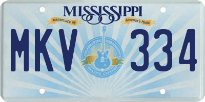 MS license plate MKV334