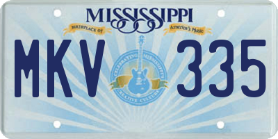 MS license plate MKV335