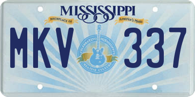 MS license plate MKV337