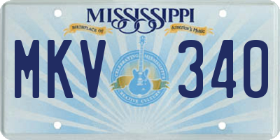 MS license plate MKV340