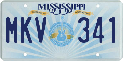 MS license plate MKV341