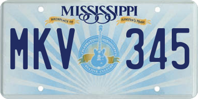 MS license plate MKV345