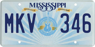 MS license plate MKV346