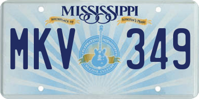 MS license plate MKV349