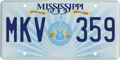 MS license plate MKV359