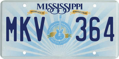 MS license plate MKV364