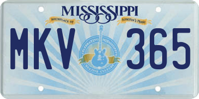 MS license plate MKV365