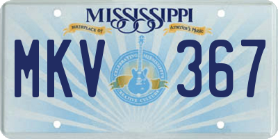 MS license plate MKV367