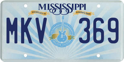 MS license plate MKV369