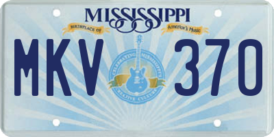 MS license plate MKV370