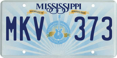 MS license plate MKV373