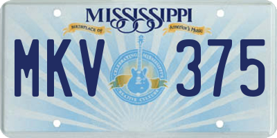 MS license plate MKV375