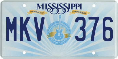 MS license plate MKV376