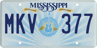 MS license plate MKV377