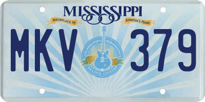 MS license plate MKV379