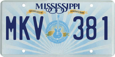 MS license plate MKV381