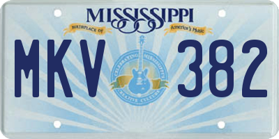 MS license plate MKV382