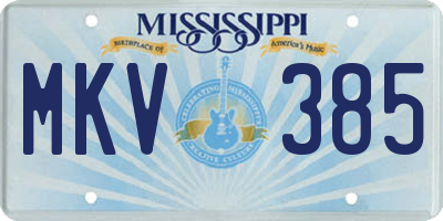 MS license plate MKV385