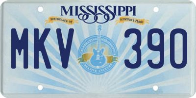 MS license plate MKV390