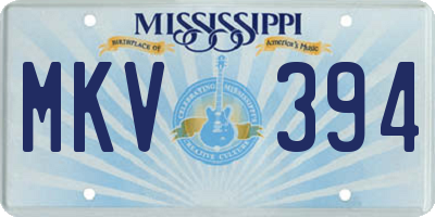 MS license plate MKV394