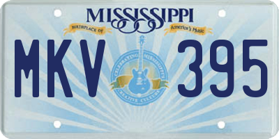 MS license plate MKV395